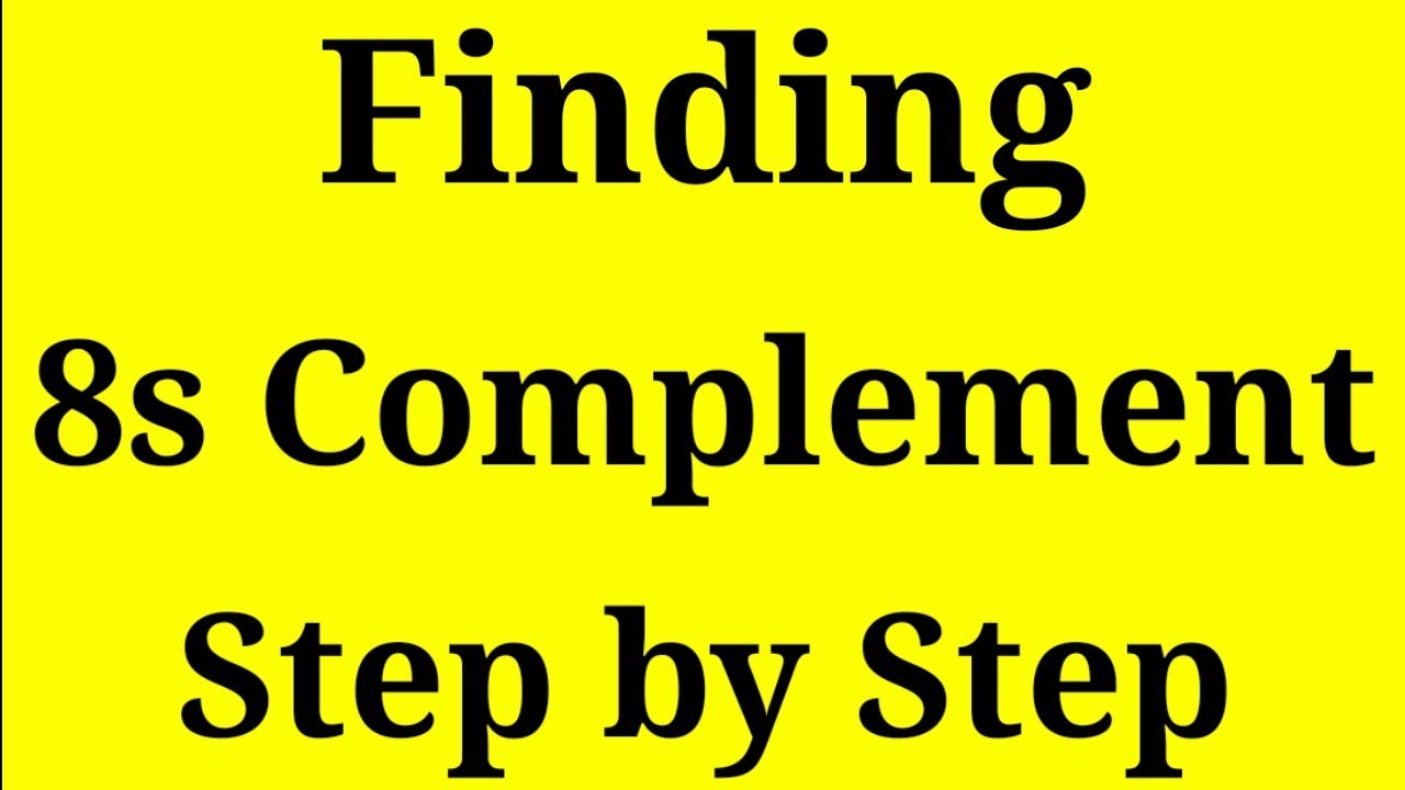 How to find the 8's Complement of any octal number||Geeks Tutorial ...