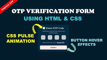 OTP verification form || CSS Pulse Animation || OTP verify