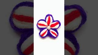 Amazing Woolen Rose Making Ideas with Pencil - Hand Embroidery Easy Trick - DIY Woolen Flowers