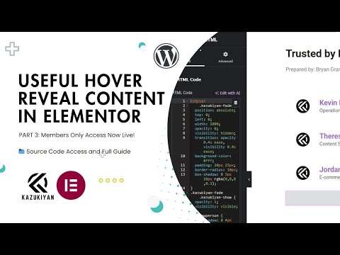Useful Hover Reveal Content in Elementor – Custom CSS + JS Integration