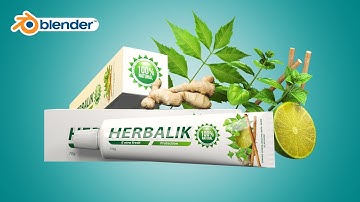 Product Animation in Blender and After effects | Herbal toothpaste rendered with eevee