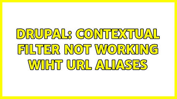 Drupal: Contextual Filter not working wiht URL aliases