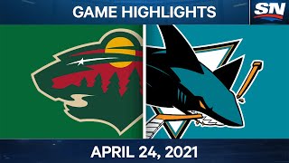 NHL Game Highlights | Wild vs. Sharks - Apr. 24, 2021