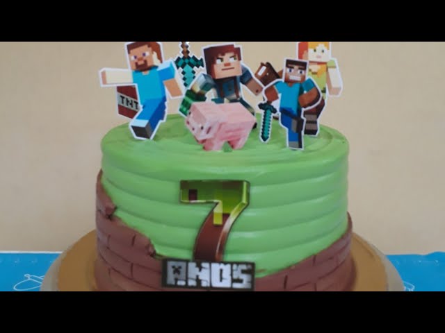 Bolo Minecraft  Tortas decoradas, Bolo minecraft, Bolo