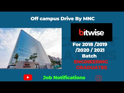 Bitwise Off Campus Drive Batch 2021/2020/20219/2018 | 3 Job Roles