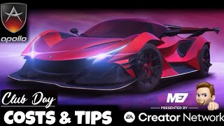 Apollo Intense Emozione • Club Day Costs and Tips • Real Racing 3