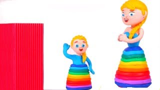 BABY ELSA LOVES FROZEN ELSA RAINBOW DRESS ❤ Spiderman, Hulk & Frozen Elsa Play Doh Cartoons For Kids
