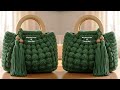 ​"حقيبة البوب كورن ✨: كروشيه شنطة يد تريندي بمقبض خشبي (غرزة المنتفخة) للمبتدئين!"crochet bag