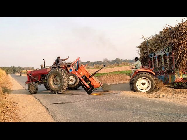 alghazi 65 hp tractor | fiat 640 tractor power | mf 375 tractor stunts | Nadeem Vlog | class=