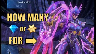 How many diamonds or crystal or aurora for Karrie's Hawkwatch skin | Mobile Legends