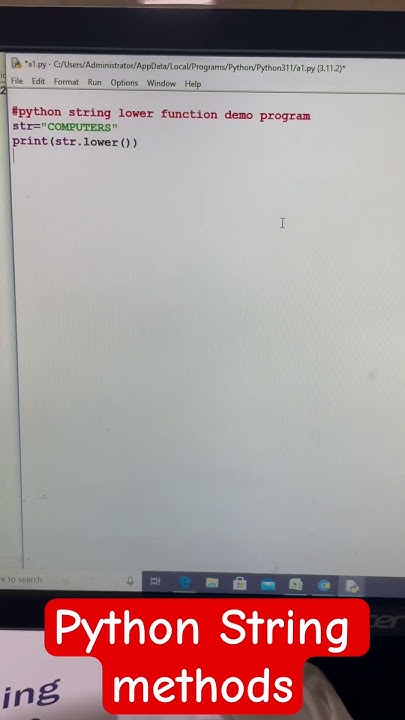 How to use Lower method in python #shortvideos #pythontutorial - YouTube