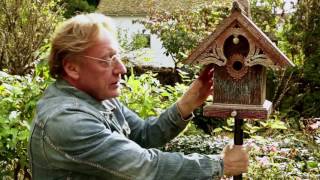 How to Mount a Birdhouse Using 1" Diam. Pipe with John Guertin, BarnsIntoBirdhouses.com Barns Into Birdhouses.com. John Guertin demonstrates how to mount in your garden a Heart & Eagle Birdhouse using indestructible
