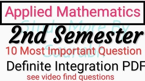 Up Polytechnic 2nd Semester Applied Mathematics important question PDF file Definite Integration