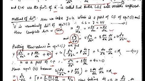 Second Order Linear Differential Equation with Variable Coefficient ......