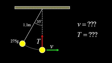 Simple pendulum: find the pendulum speed at the bottom and tension in the string at the bottom.