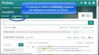 PsycINFO Advanced searching