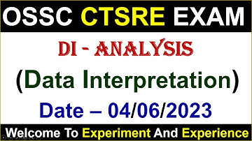 OSSC CTSRE DI Data Interpretation Analysis | #ossc #osscexam #osscdi #osscctsre