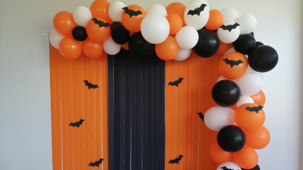 COMO HACER UNA DECORACIÓN  PARA HALLOWEEN CON GLOBOS /BALLOON DECORATION FOR HALLOWEEN