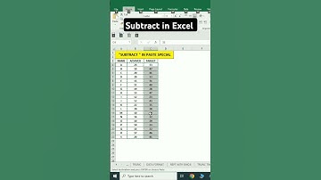 Subtract Function of paste special in Excel #shorts #tricks #excel #subtraction