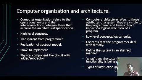 Difference between computer organization and architecture.