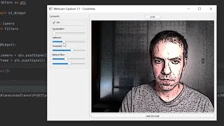 Cartoon effect to webcam Python OpenCV PyQT