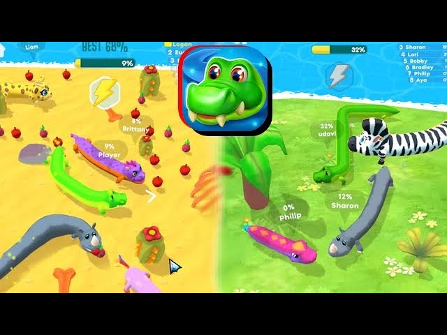 Jogo da cobrinha 3d com skins de animais, infantil pra crianças, snake  arena, jogo da cobra 3d, kids 