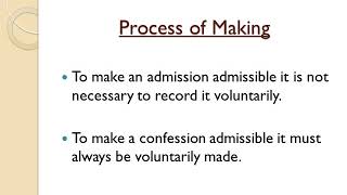 Difference Between Admission And Confession | Law of Evidence | Law Slides