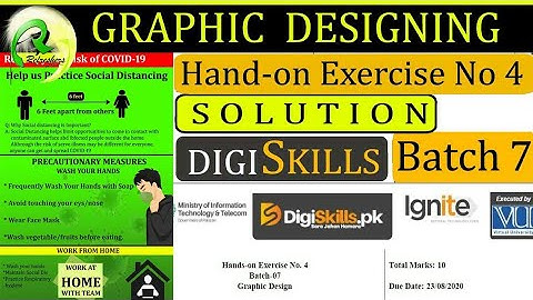 Graphic Designing Exercise No 4 Solution Batch 7 | Digiskills Exercise 4 Solution Graphic design