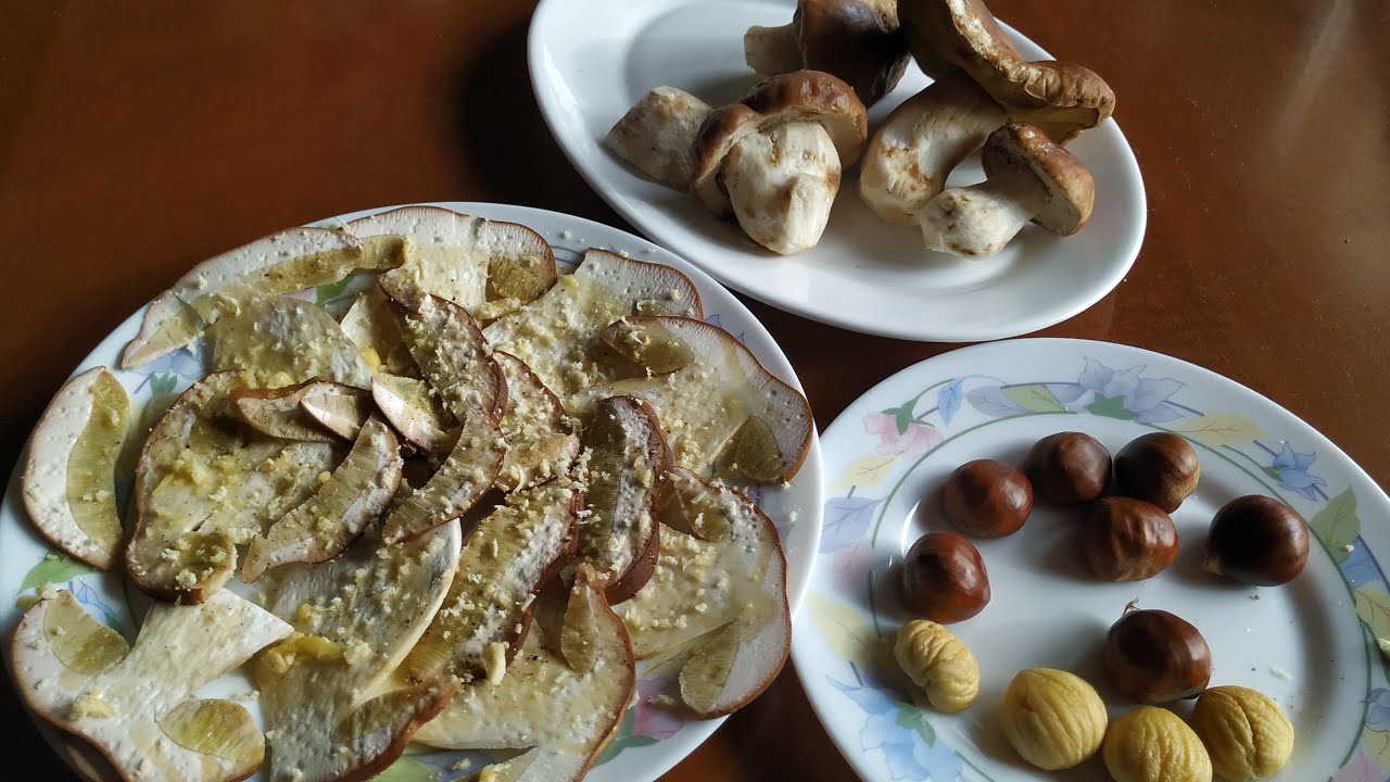 Carpaccio de Boletus Edulis con castañas