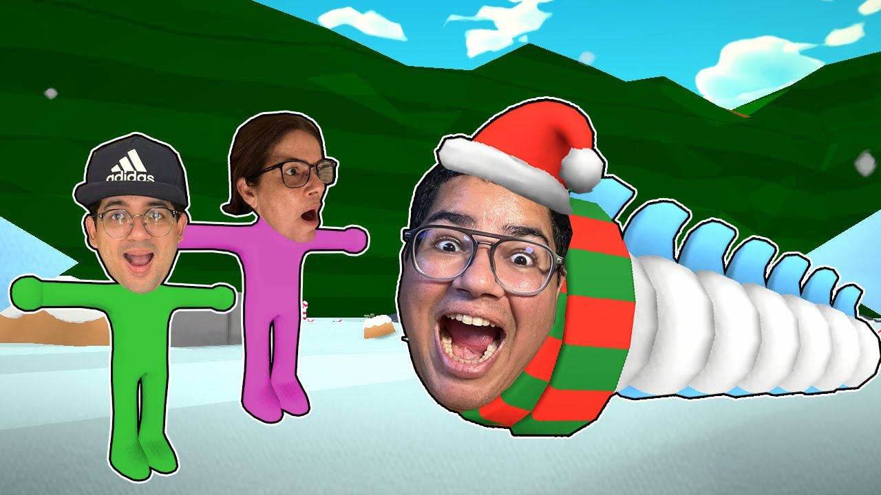 A FAMÍLIA TODA TENTOU ESCAPAR DA MINHOCA GIGANTE DE GELO NO MEIO DA CIDADE!