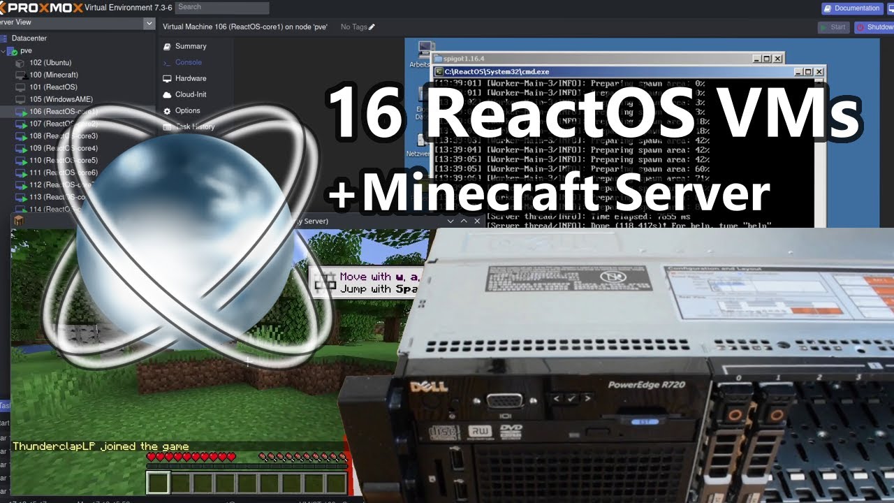 One ReactOS VM per Core on a Dell PowerEdge R720 - YouTube