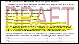 Changes to SCR Form 518 - Release of Agreement