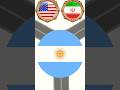 Argentina &amp; brazil support usa?? 😱😱 Iran vs Usa Shocking challenge 😱🔥 #iran #usa #flagchallenge