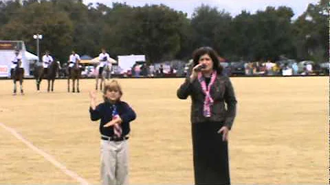 Levi Waxler Signing The National Anthem at Sarasot...