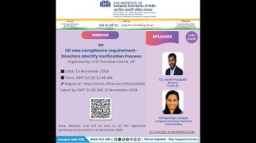 Webinar on UK new compliance requirement - Directors Identify Verification Process