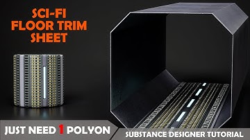 Sci-fi Floor Panel Trim Sheet Tutorial in substance designer #substance_designer #tutorial #panel