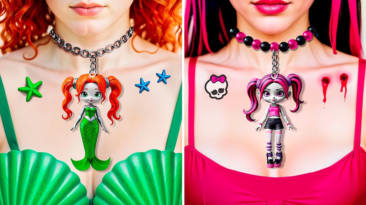 From Nerds To Beautiful Mermaids Makeover! / Color Challenge! Dress To Impress!