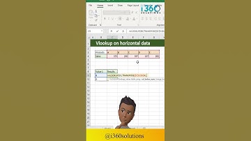 How to Use Horizontal Vlookup in Excel #shorts  #excel #fun