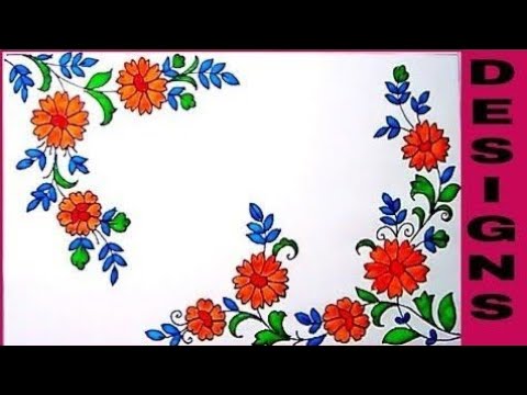esay-pencil-art-hand-embroidery-saree-designs-sketch,with-colour-draw-floral-embroidery-pattern