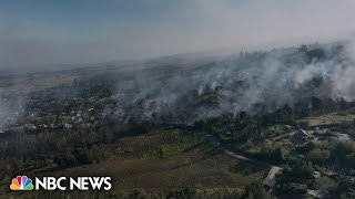 Drone video shows dense smoke clouds over Maui after intense wildfires