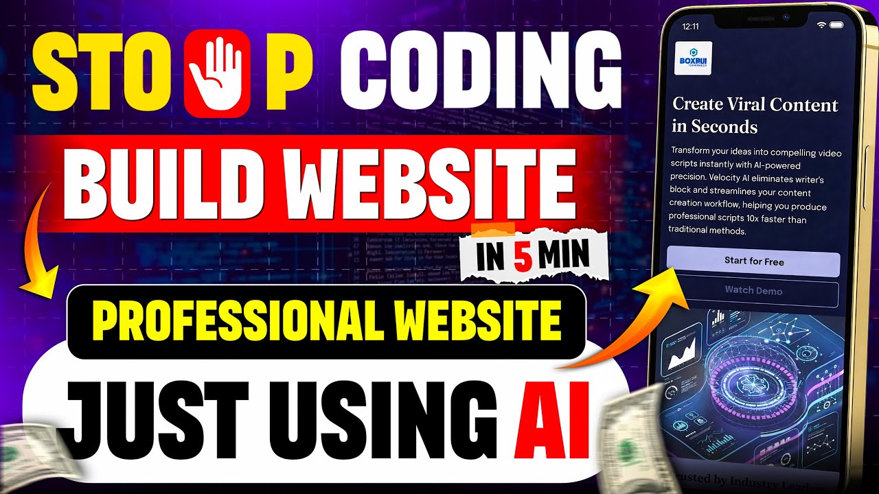 Stop Coding! Create Professional Website in 5 Minutes using AI - YouTube