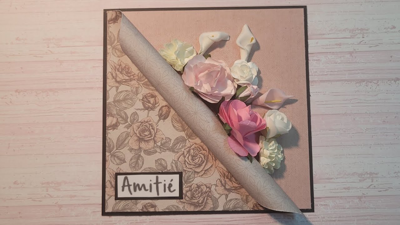 Scrapbooking tuto carte avec bouquet de fleurs 100 ACTION YouTube