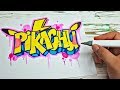 How to Draw Graffiti -- Pikachu  !!! DETECTIVE PIKACHU