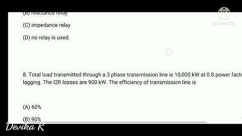 power systems MCQs-15/(Transmission and Distribution)/TNEB/TRB/GATE/TANCET Exam preparation