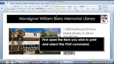 Barry University - Library Services Tutorial: On-Campus Printing
