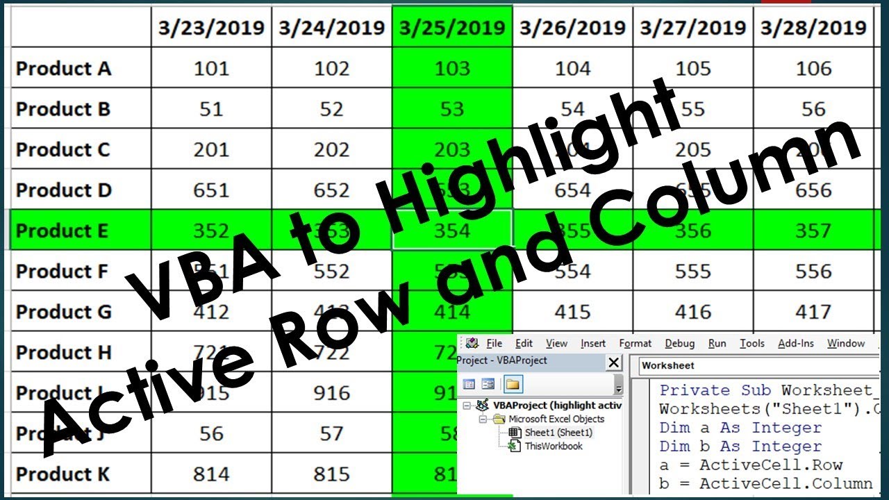 Active Row Vba