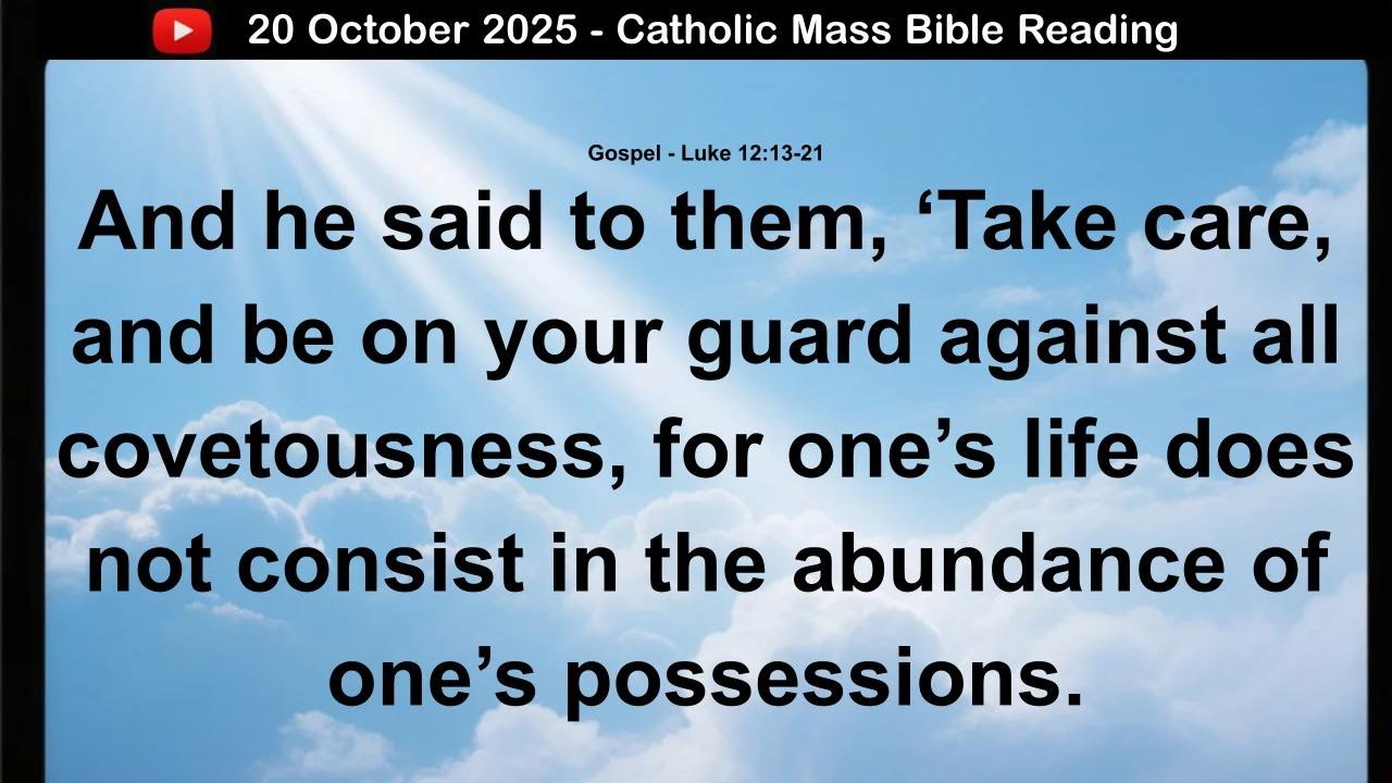 20 October 2025 Catholic Mass Bible Reading - YouTube