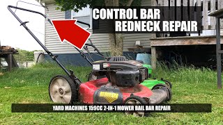 Fixing a free lawn mower for cheap, fixing the safety bail bar handle. MTD Yard Machines Craftsman