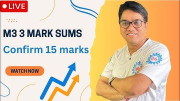 Live M3 3 Marks Sums for Confirm 15 Marks | Engineering Maths 3 #shorts