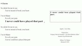 Lyrics - Apples - Lily Allen